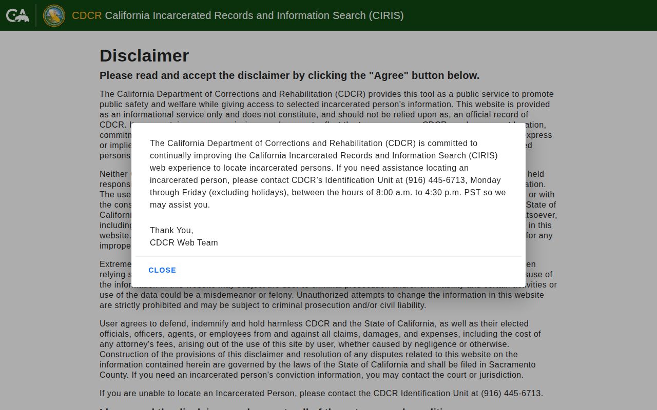 California CDCR custody locator for a Butte County state-prison transfer