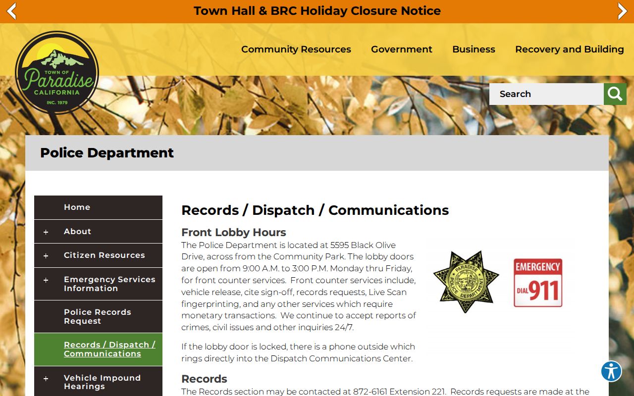 Paradise recent arrests and police crime map page